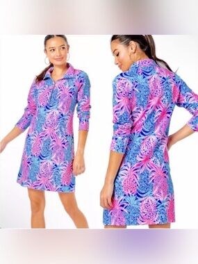 Lilly Pulitzer Skipper Dress – UPF 50+ – Borealis Blue “Tropic Down Low”